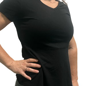 New York Laundry Black V-Neck Women's Athleisure Top